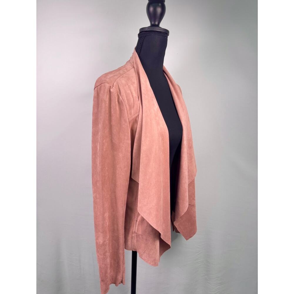 Kut from the Kloth Pink Faux Suede Drape Front Waterfall Jacket Size Medium - Picture 3 of 10